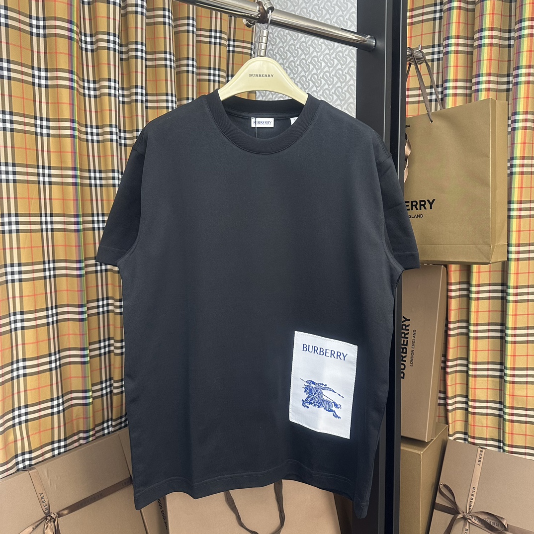 Top Quality Replica
 Burberry Clothing Shirts & Blouses T-Shirt Cotton Spring Collection Vintage Short Sleeve