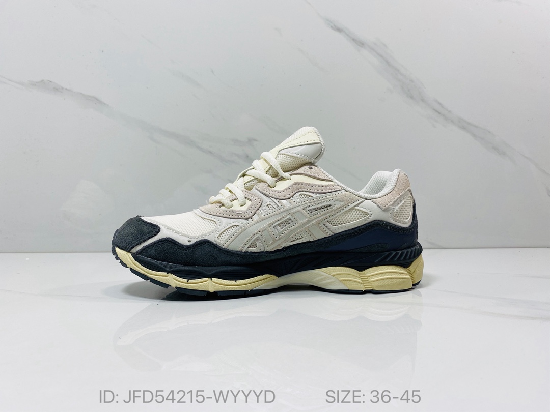 价格：150💰 简介：公司级✅ASICS GEL-NYC 亚瑟士 透气网眼鞋面 配合部分合成革材质 采用全新AHAR+橡胶材质 更加耐磨 货号:1203A383-111 尺码:36 37 37.5 38 39 39.5 40.5 41.5 42 42.5 43.5 44 45 编码：JFD54215-WYYYD