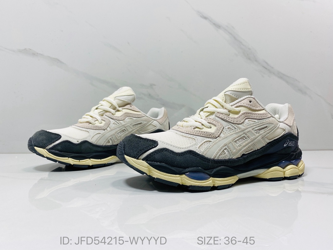 价格：150💰 简介：公司级✅ASICS GEL-NYC 亚瑟士 透气网眼鞋面 配合部分合成革材质 采用全新AHAR+橡胶材质 更加耐磨 货号:1203A383-111 尺码:36 37 37.5 38 39 39.5 40.5 41.5 42 42.5 43.5 44 45 编码：JFD54215-WYYYD