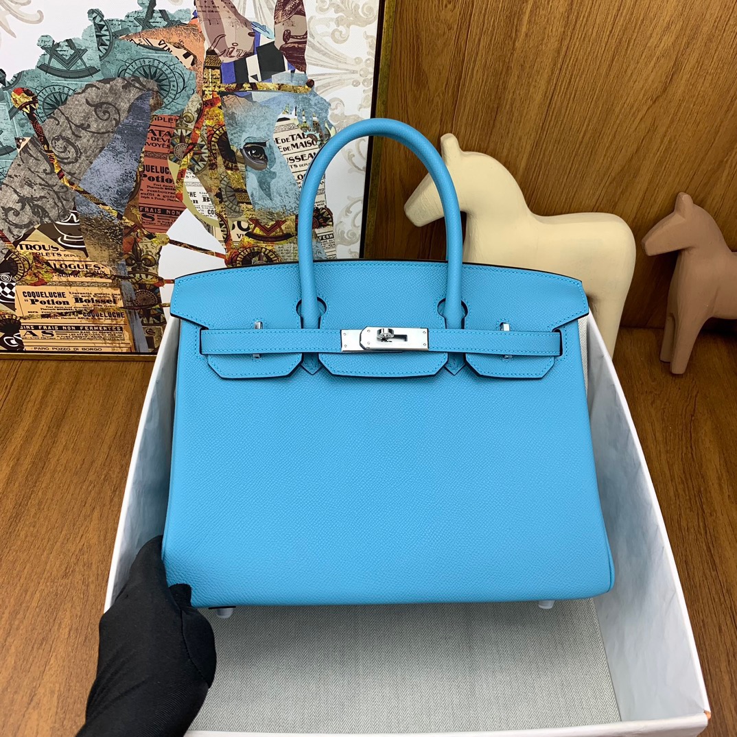 Hermes Birkin Bags Handbags Blue Epsom