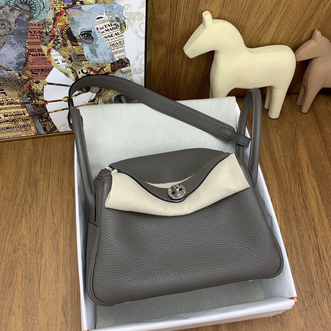 Hermes Lindy Crossbody & Shoulder Bags Grey Tin Gray