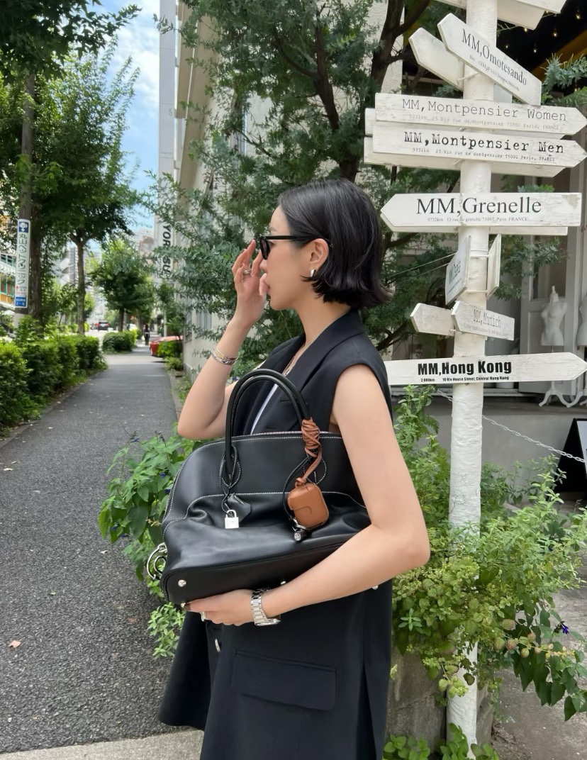 Hermès bolide swift black+white line