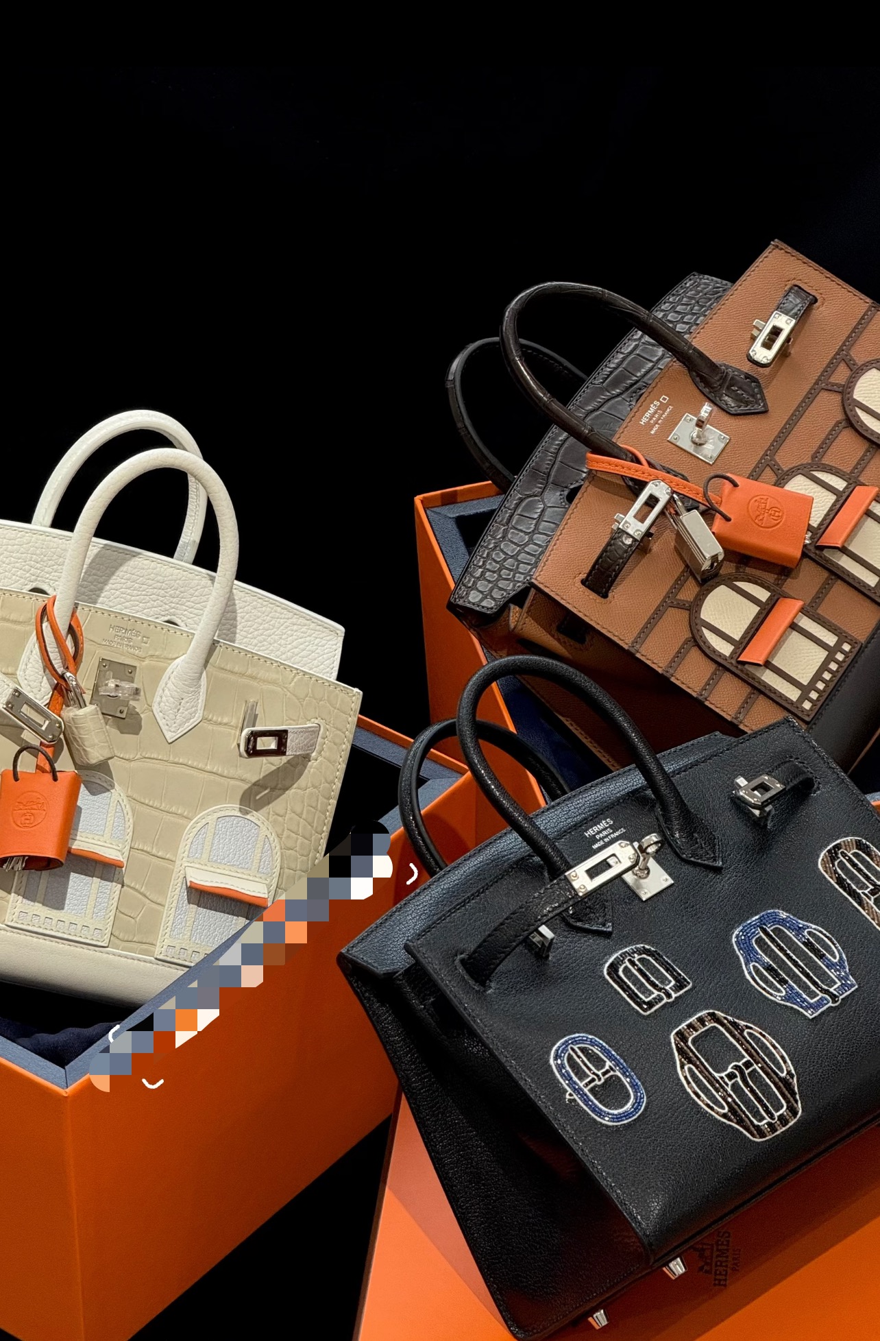 Hermès Birkin 20cm white house, brown house