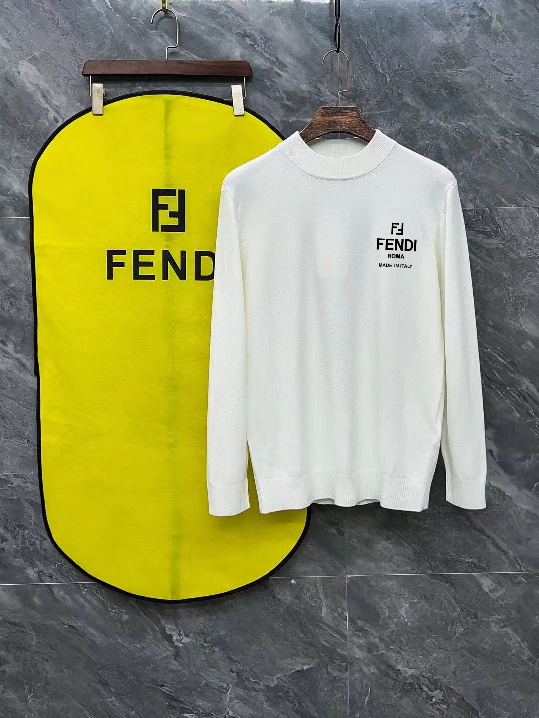 Fendi Wool Blend Sweater with Logo - High-End Knitwear for Men & Women