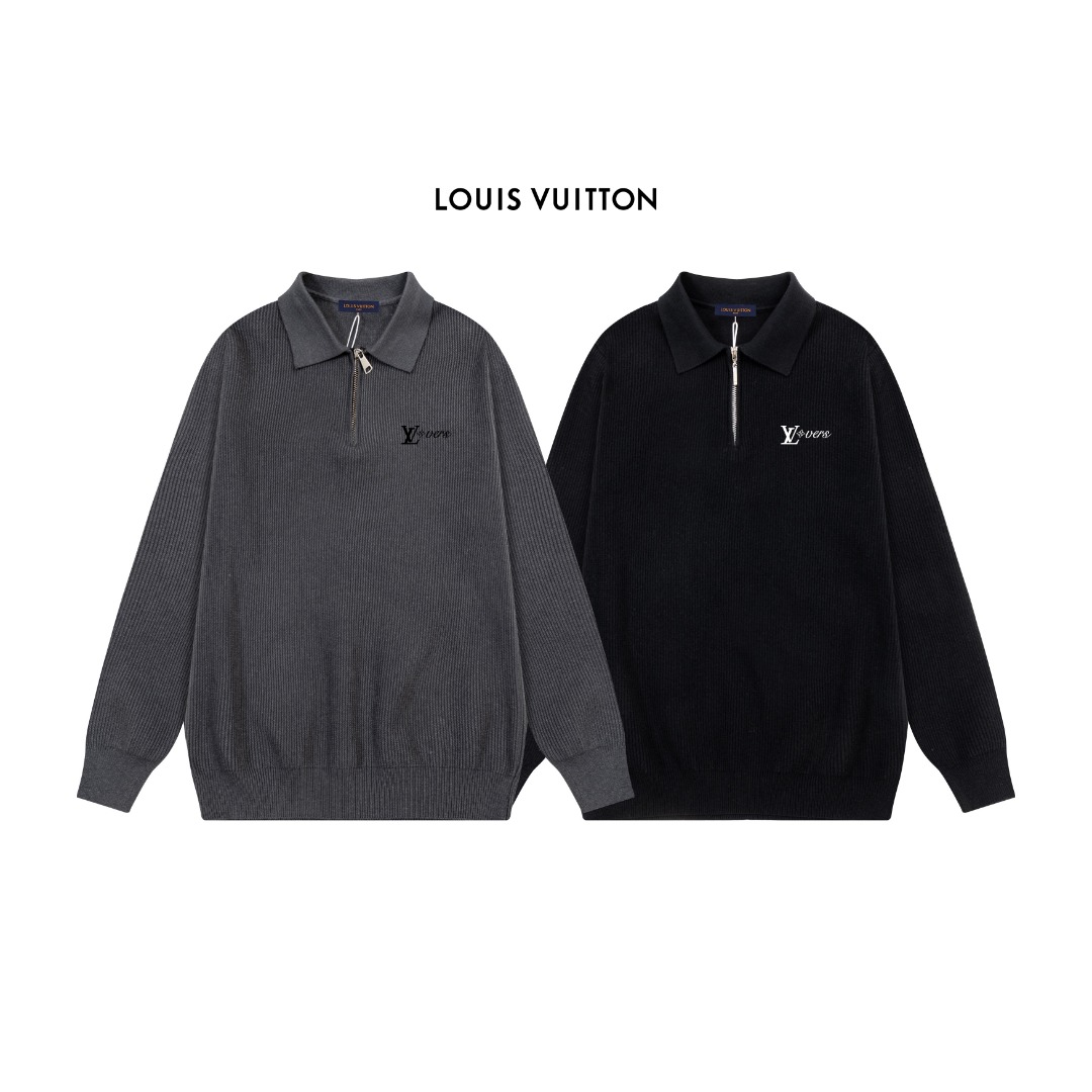 Louis Vuitton Zip-Collar Wool Sweater, Latest 2025 Casual Polo Style 5 o 1j4ilsemho89133sbrl162elkq1s