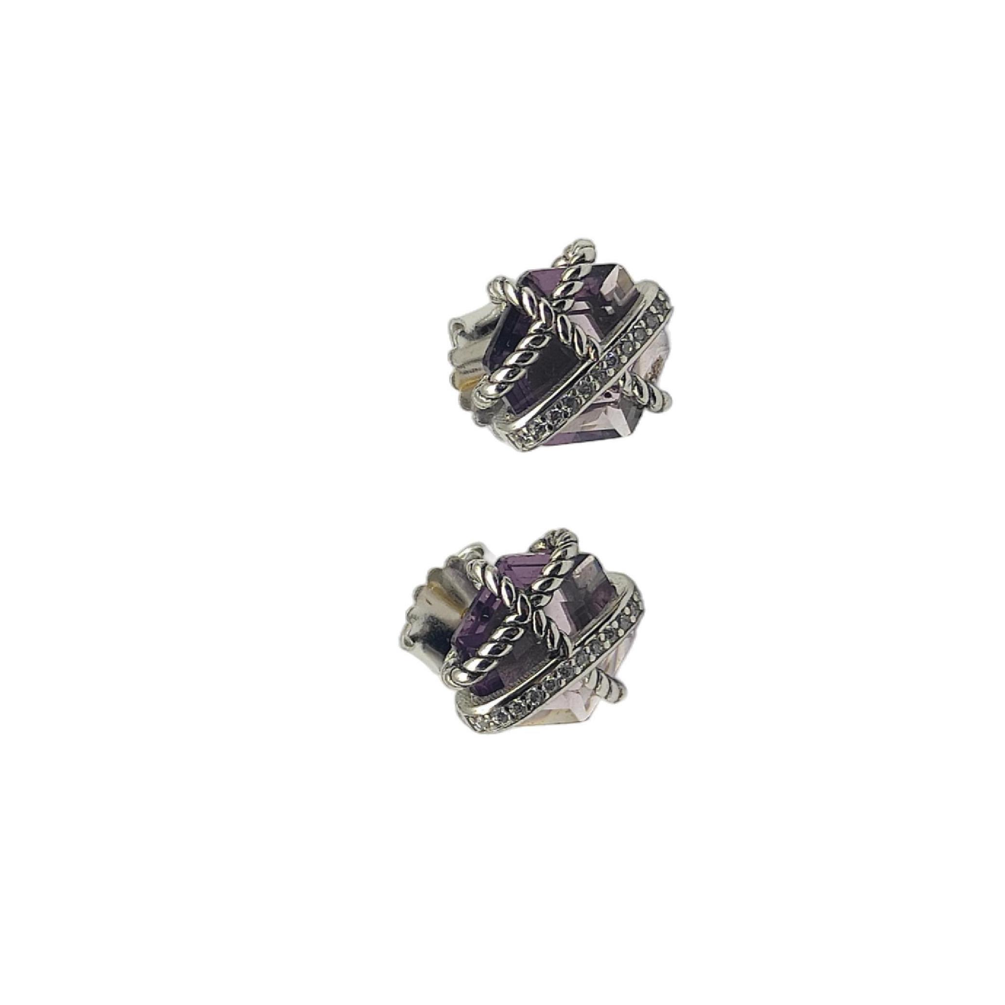 NO:107885,V gold David Yurman hexagonal diamond purple diamond earrings, jewelry boutique19860909V金David Yurman六角钻紫钻耳钉,,饰品精品,Jewelry