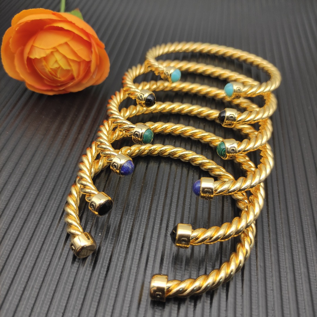 575 💰David Yurman 6MM Golden Manaunoni line cuff bracelet. Number DYSZ-347 - 图片 9