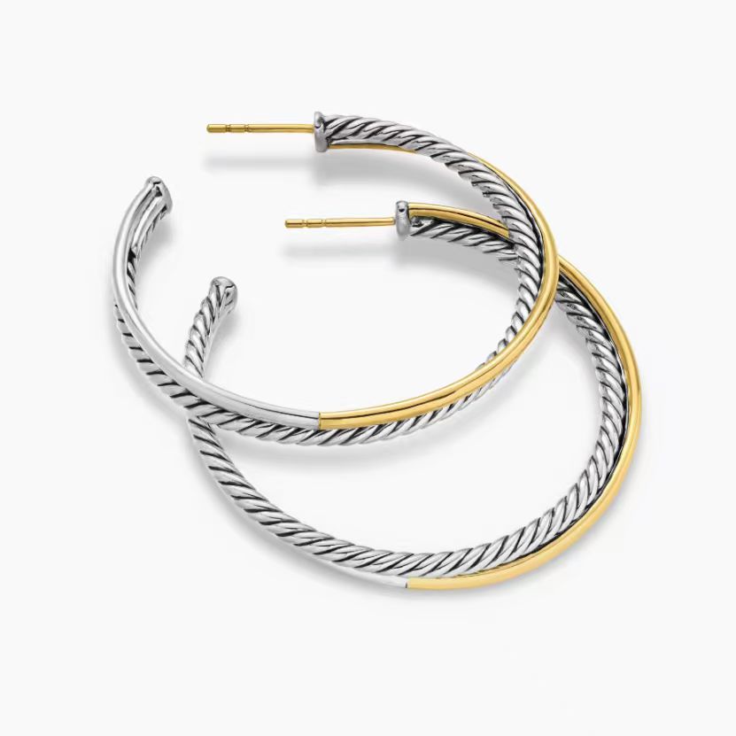 NO:879576,David Yurman 44mm color split cross earrings., jewelry boutique, earrings19860909David Yurman 44mm分色交叉耳环 .,饰品精品,earrings,Jewelry