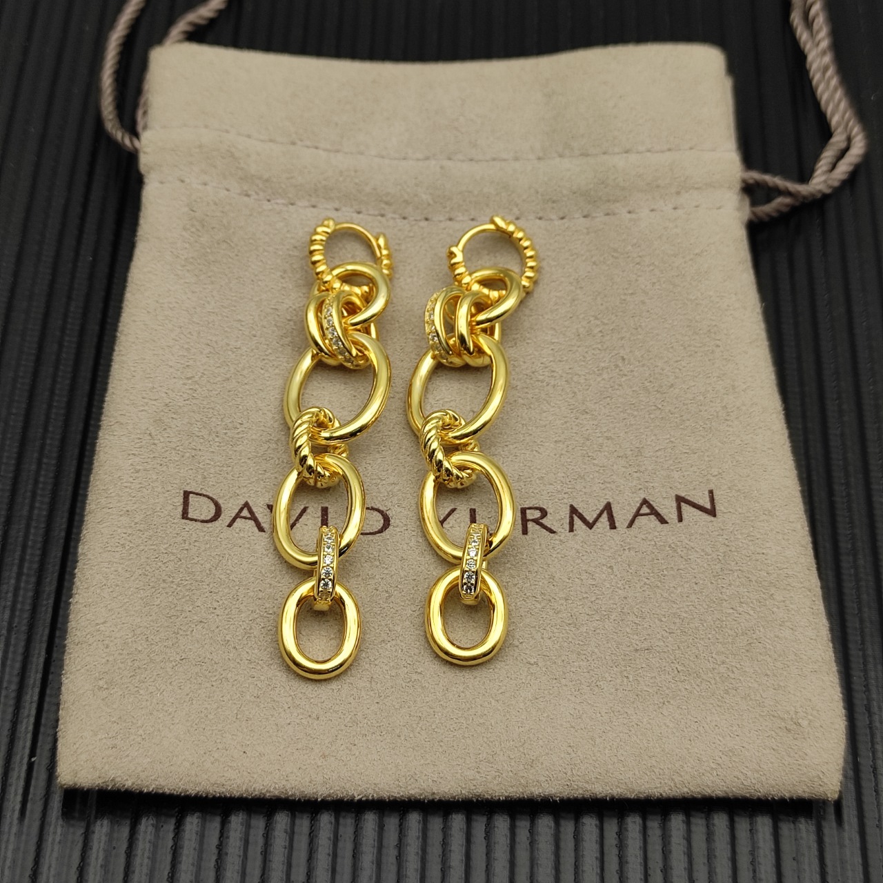NO:879584,David Yurman gold 68mm Mercer multi-ring earrings., jewelry boutique, earrings19860909David Yurman 金色68mm 墨瑟多环耳环.,饰品精品,earrings,Jewelry