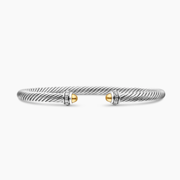 NO:879564,David Yurman 4mm round head split-color bracelet with diamonds, boutique jewelry, bracelet19860909David Yurman 4mm带钻圆头分色手镯,饰品精品,bracelet,Jewelry