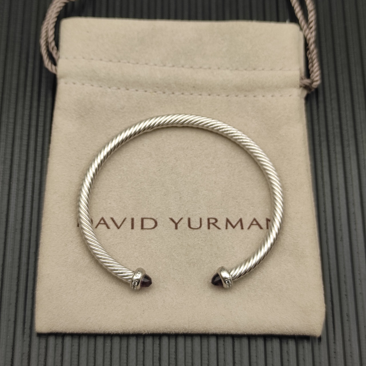NO:879553,David Yurman silver 4mm purple diamond bracelet, jewelry boutique, bracelet19860909David Yurman 银色4mm紫钻带钻手镯,饰品精品,bracelet,Jewelry