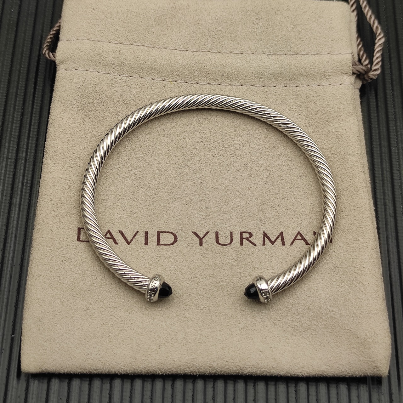 NO:879547,David Yurman Silver 4mm Black Diamond Diamond Bracelet, Boutique Jewelry, Bracelet19860909David Yurman 银色4mm 黑钻 带钻手镯,饰品精品,bracelet,Jewelry