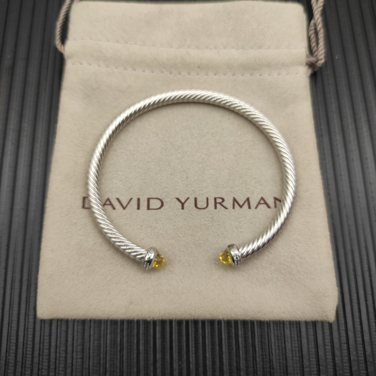 NO:879544,David Yurman Silver 4mm Yellow Diamond Diamond Bracelet, Jewelry Boutique, Bracelet19860909David Yurman 银色4mm 黄钻 带钻手镯,饰品精品,bracelet,Jewelry