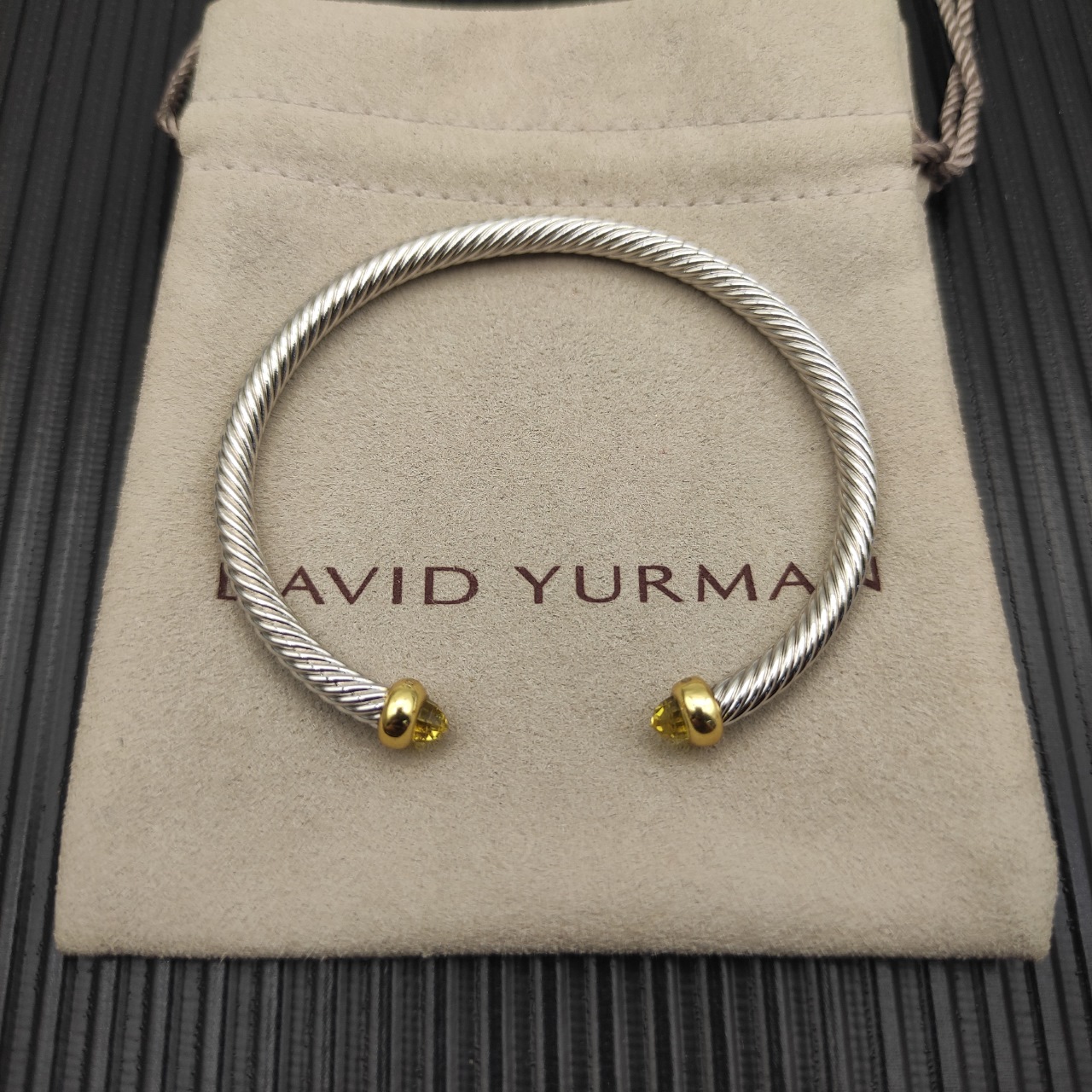NO:879536,David Yurman Colorless Diamond 4mm Yellow Diamond Bracelet, Boutique Jewelry, Bracelet19860909David Yurman 分色无钻4mm 黄钻 手镯,饰品精品,bracelet,Jewelry