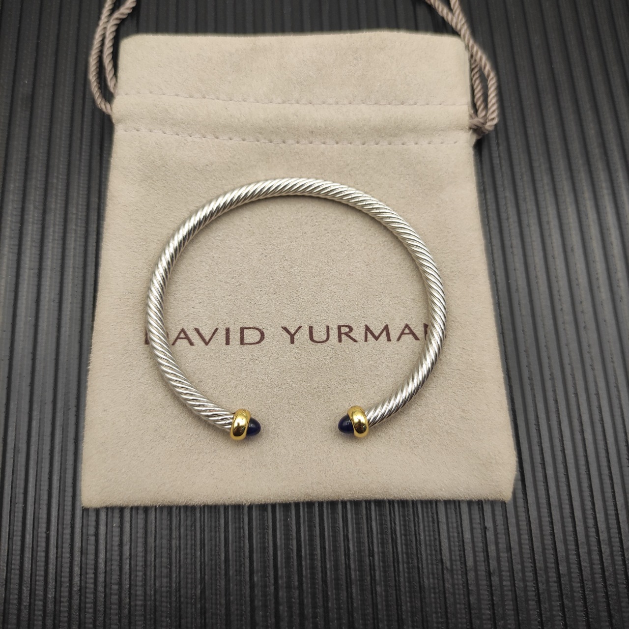 NO:879542,David Yurman colorless diamond 4mm deep sapphire bracelet, jewelry boutique, bracelet19860909David Yurman 分色无钻4mm 深蓝宝石 手镯,饰品精品,bracelet,Jewelry