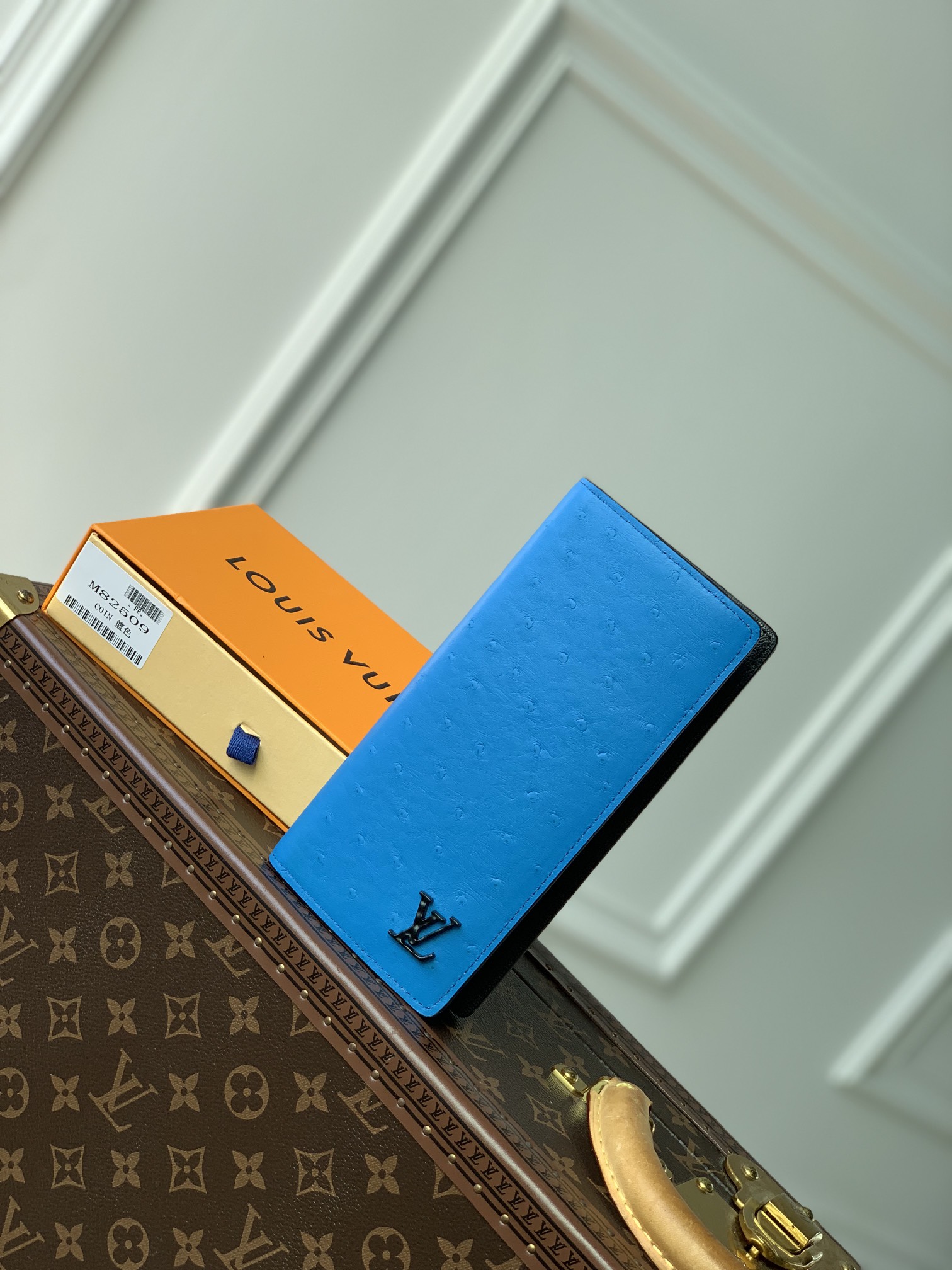 Louis Vuitton Wallet Card pack Blue Ostrich Leather N82509