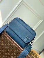 Highest quality replica
 Louis Vuitton Messenger Bags Blue Cowhide Fabric Fall/Winter Collection M23710