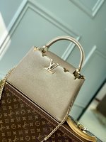 Louis Vuitton LV Capucines Fashion
 Bags Handbags Black Gold Khaki M22436