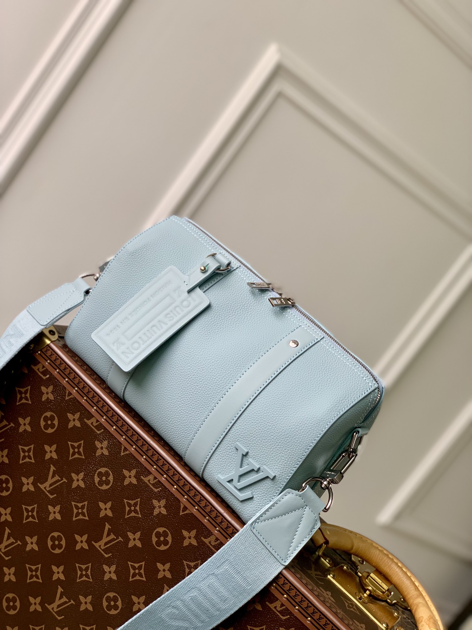 Louis Vuitton LV Keepall Bags Handbags Blue Light M23725