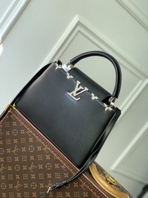 Louis Vuitton LV Capucines Bags Handbags Black Taurillon Mini M23263