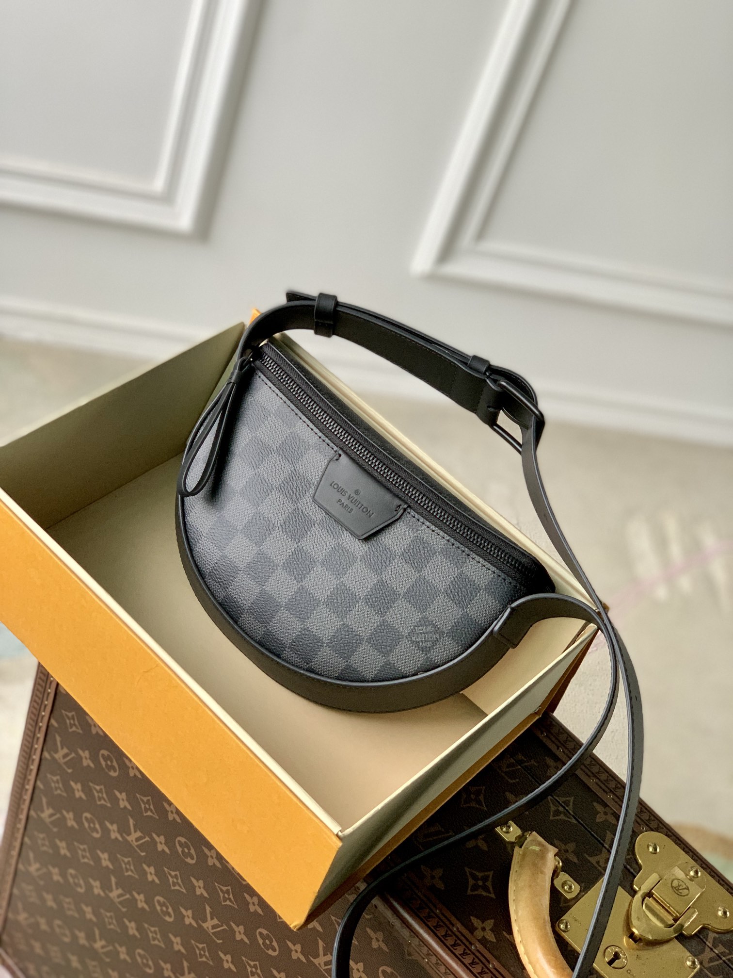 Louis Vuitton Handbags Crossbody & Shoulder Bags Wholesale Imitation Designer Replicas
 Black Grid Monogram Eclipse Canvas Fall/Winter Collection Underarm M23835