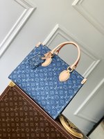Louis Vuitton LV Onthego Bags Handbags Blue Denim Casual M46871