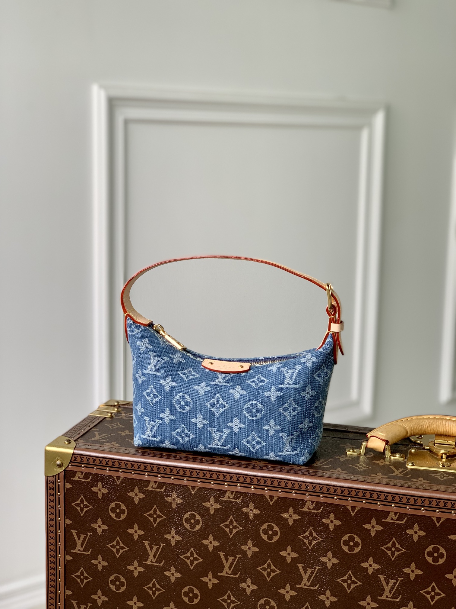 Louis Vuitton Handbags Crossbody & Shoulder Bags Blue Lemon Yellow Embroidery Empreinte​ Denim Mini M82949