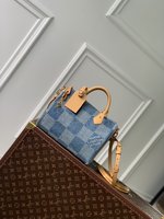 Louis Vuitton LV Speedy Bags Handbags Blue Lattice Denim Fashion N40700