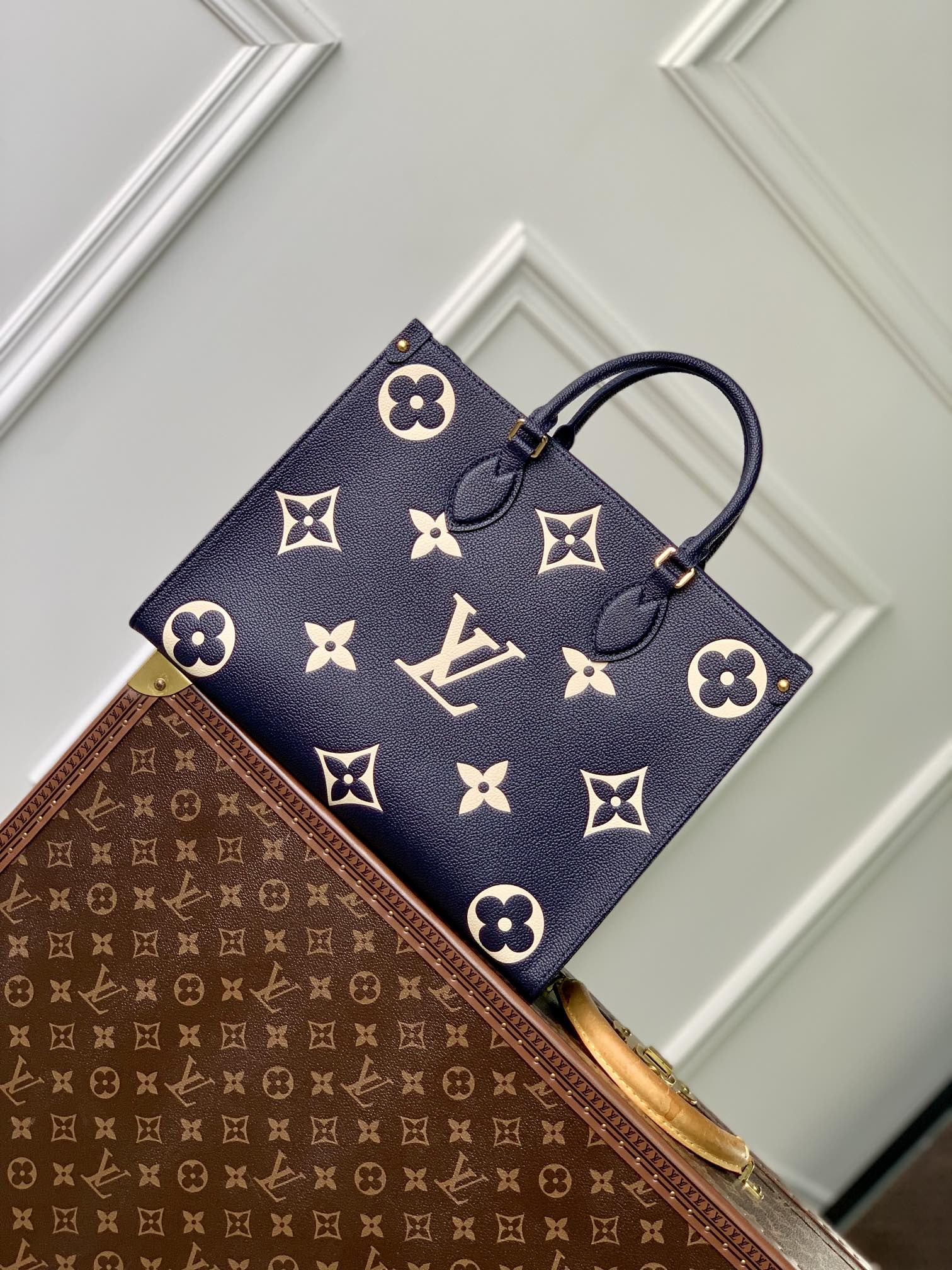 Louis Vuitton LV Onthego Tassen handtassen Afdrukken Empreinte​ Koeienhuid