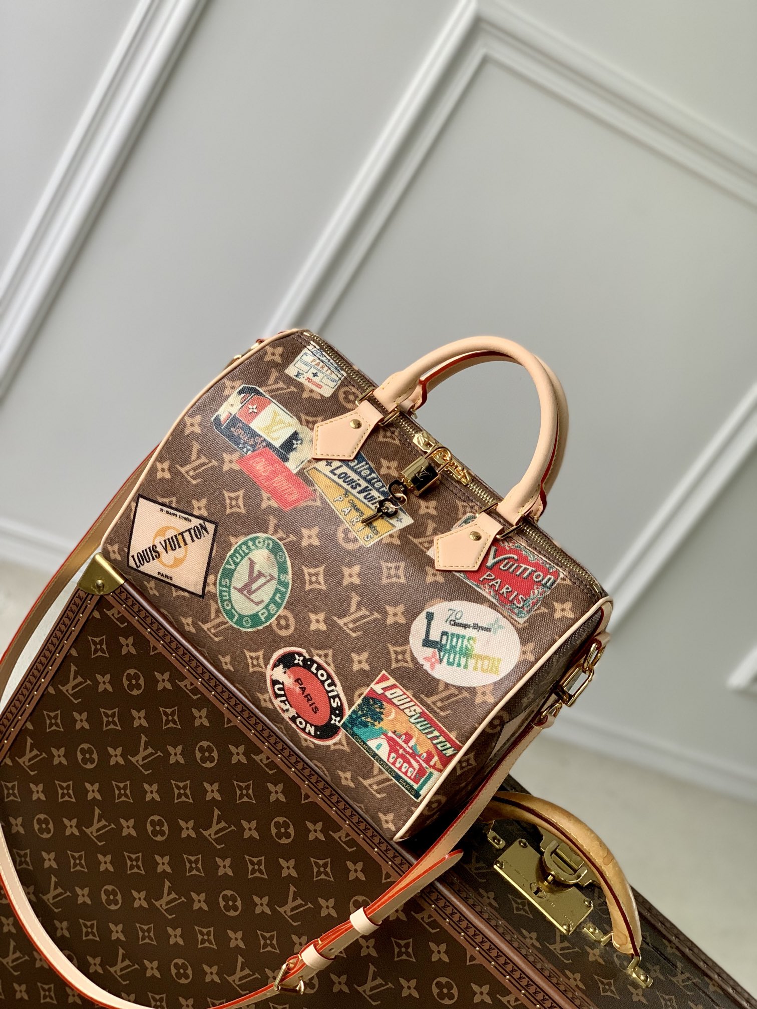 Louis Vuitton LV Speedy Tassen handtassen Monogram Canvas Katoen Koeienhuid Hars M47087