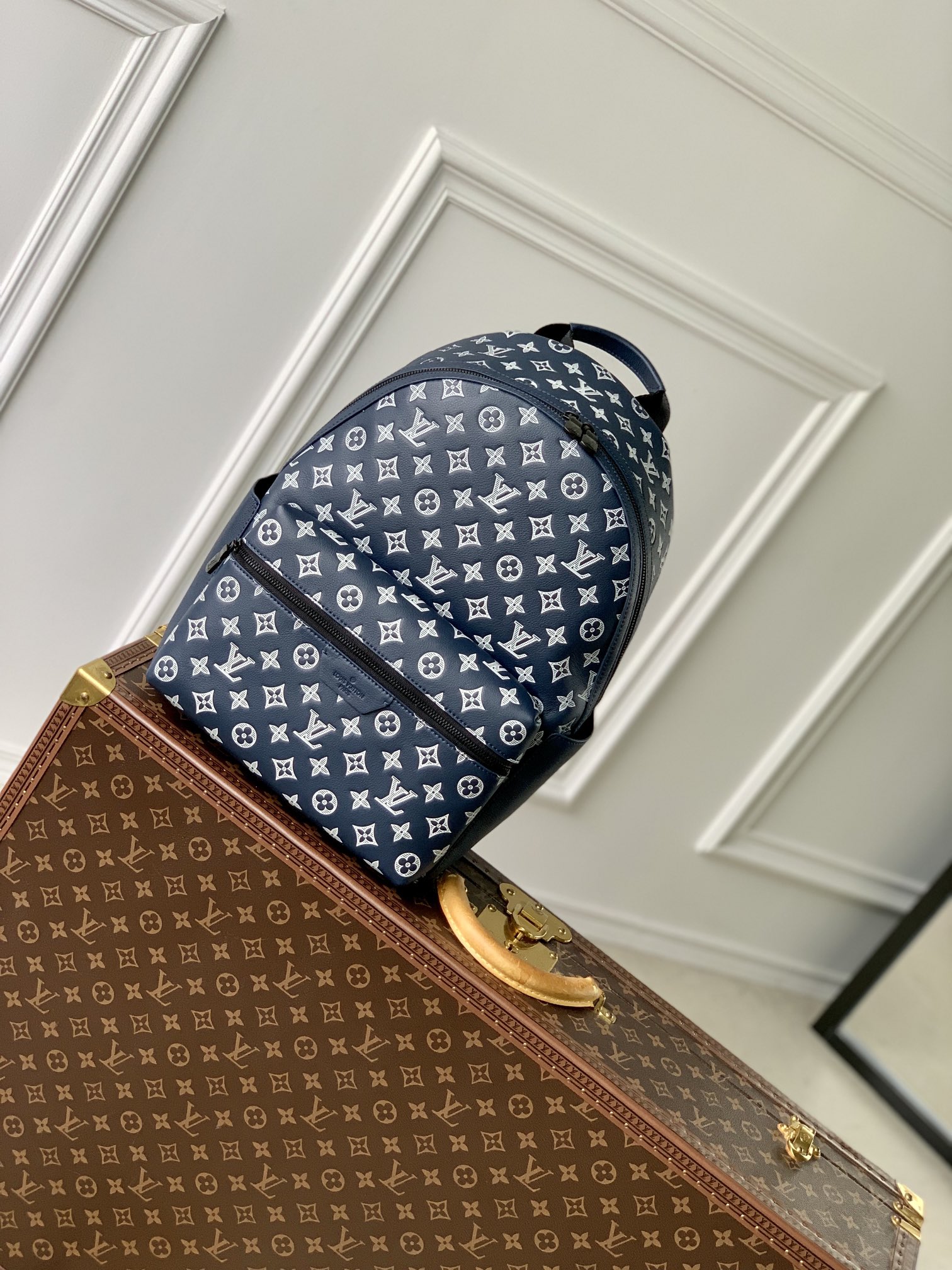 Louis Vuitton LV Discovery sacs Sac À Dos Bleu Imprimé M24760