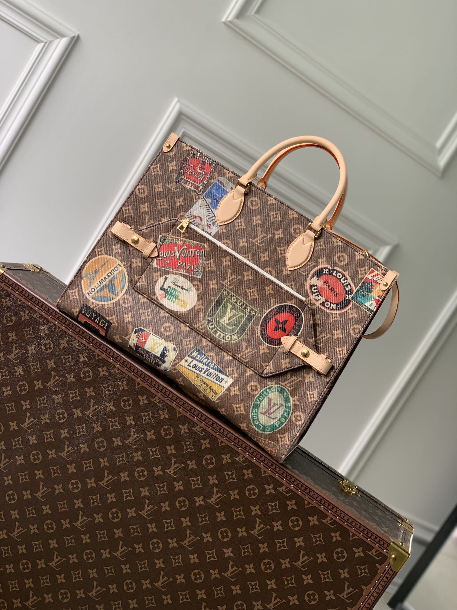 Louis Vuitton LV Onthego 1: 1
 Tassen Tote Tas Monogram Canvas Koeienhuid Vintage M47147