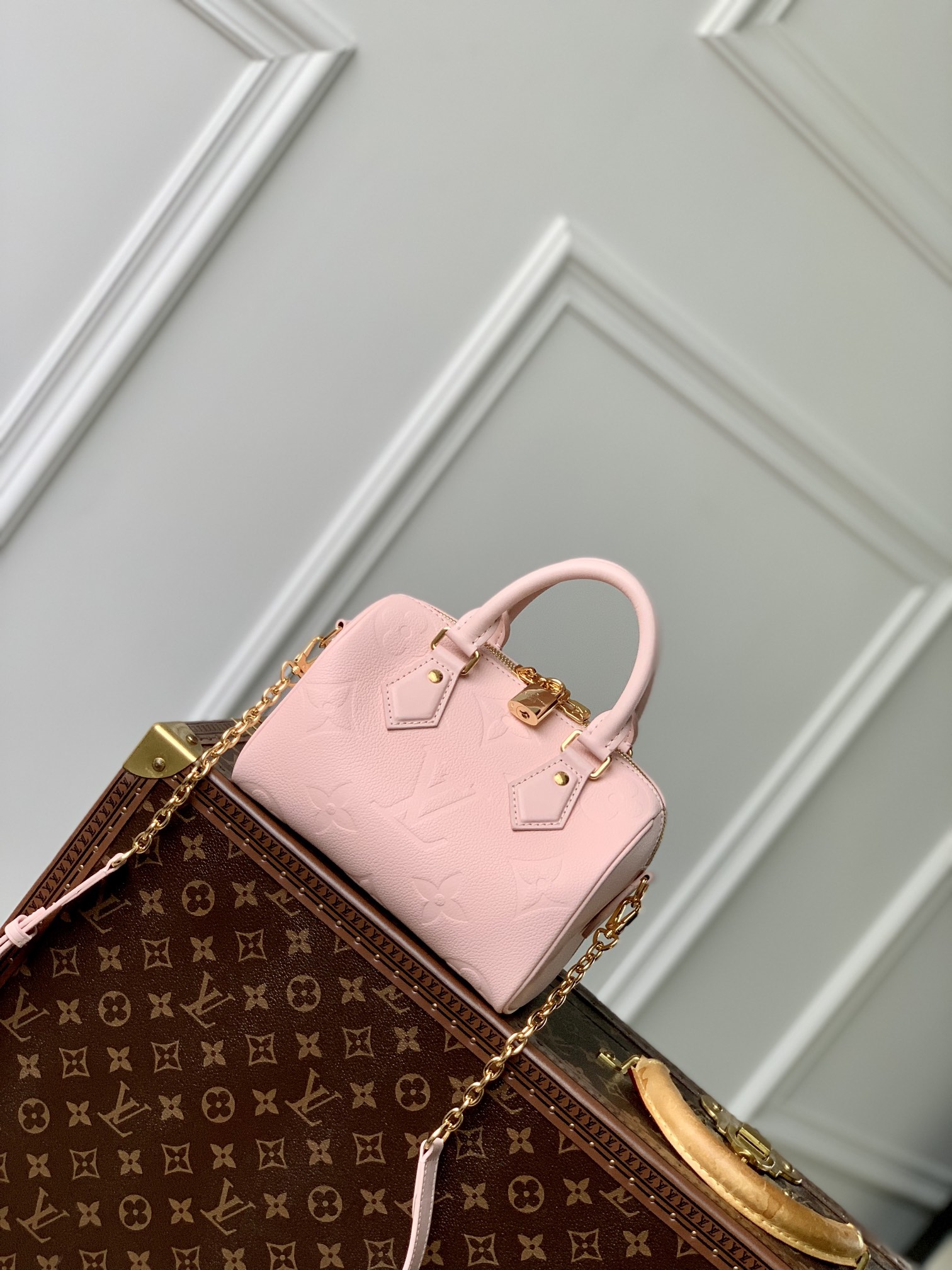 Le meilleur
 Louis Vuitton LV Speedy Sacs À Main Couleur rose Empreinte​ Fashion La chaîne M58953