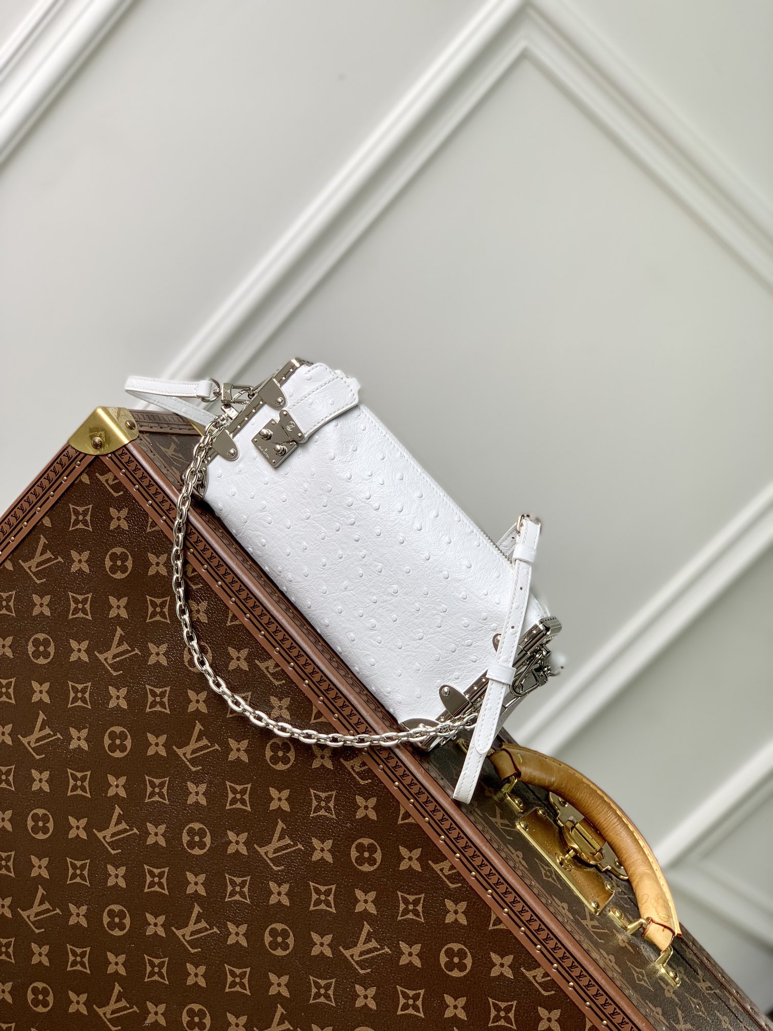 Louis Vuitton Sacs À Main Blanc Cuir de vache La chaîne M25445