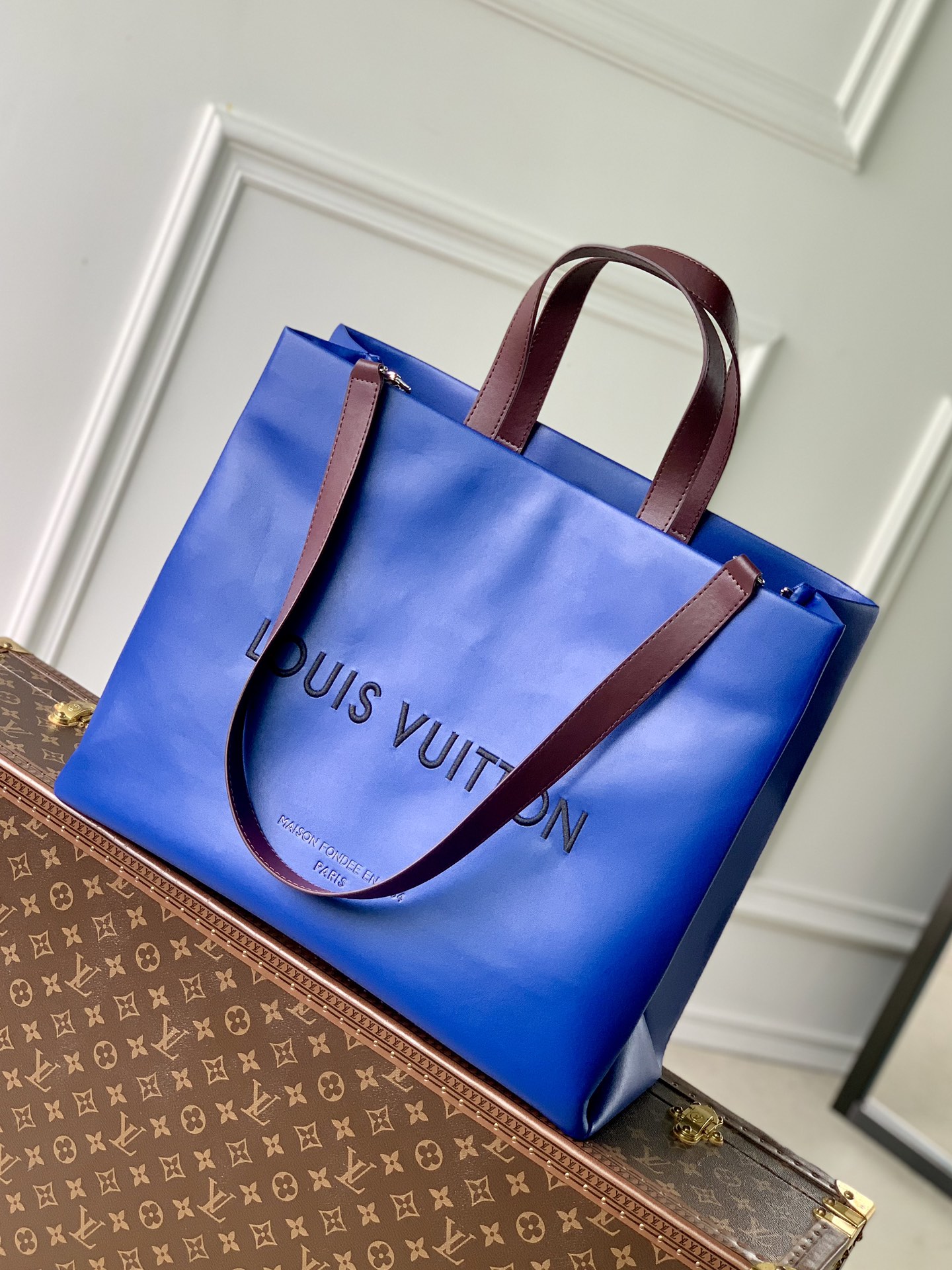 Counter Quality
 Louis Vuitton Handbags Tote Bags Blue Cowhide M24457