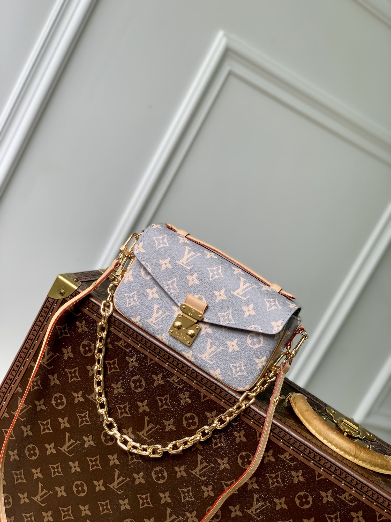 Louis Vuitton LV Pochette MeTis Tassen handtassen Monogram Canvas Koeienhuid Herfst/winter collectie