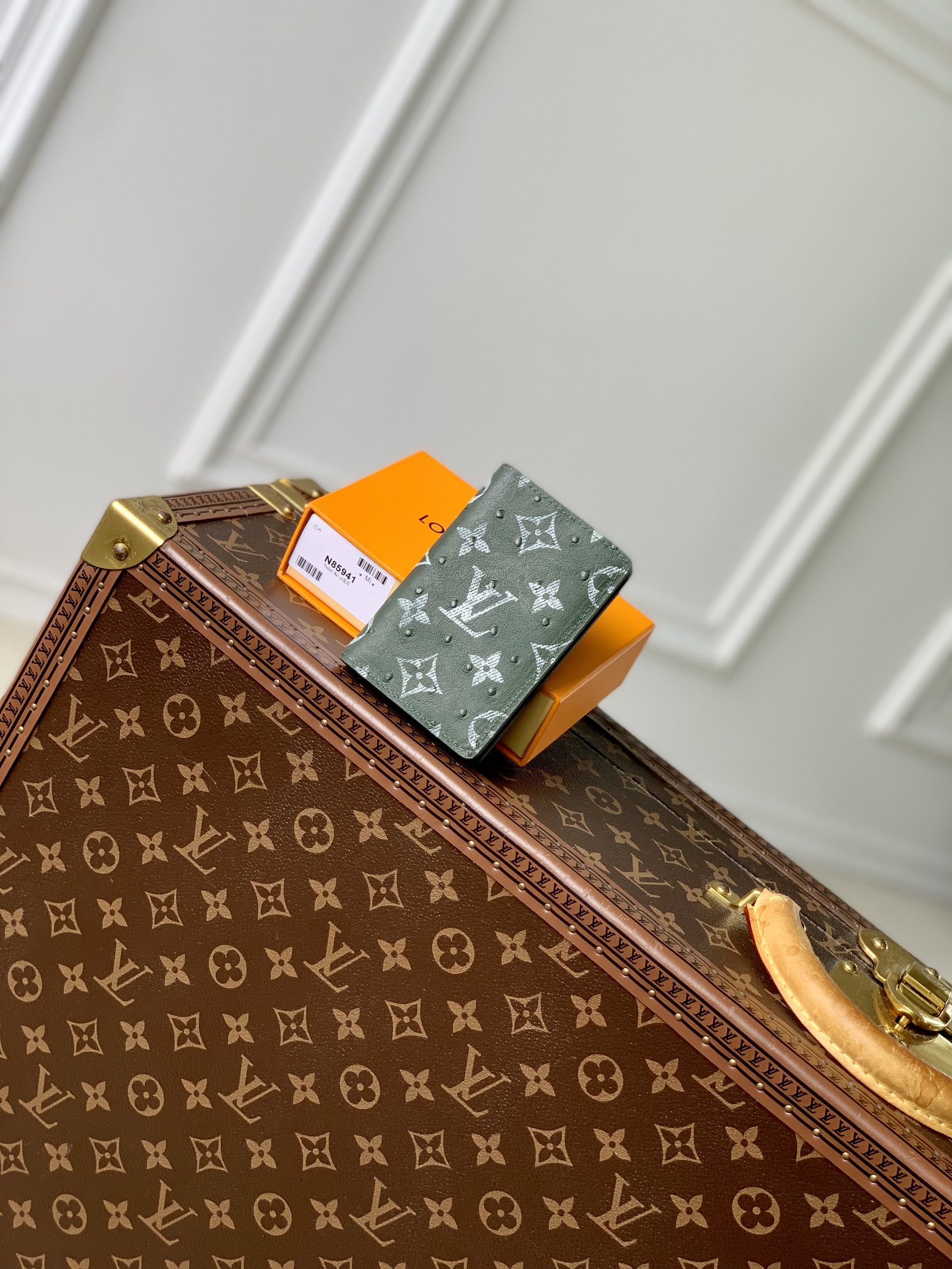 Louis Vuitton Groothandel
 Portefeuille Kleine portemonnee Struisvogelleer