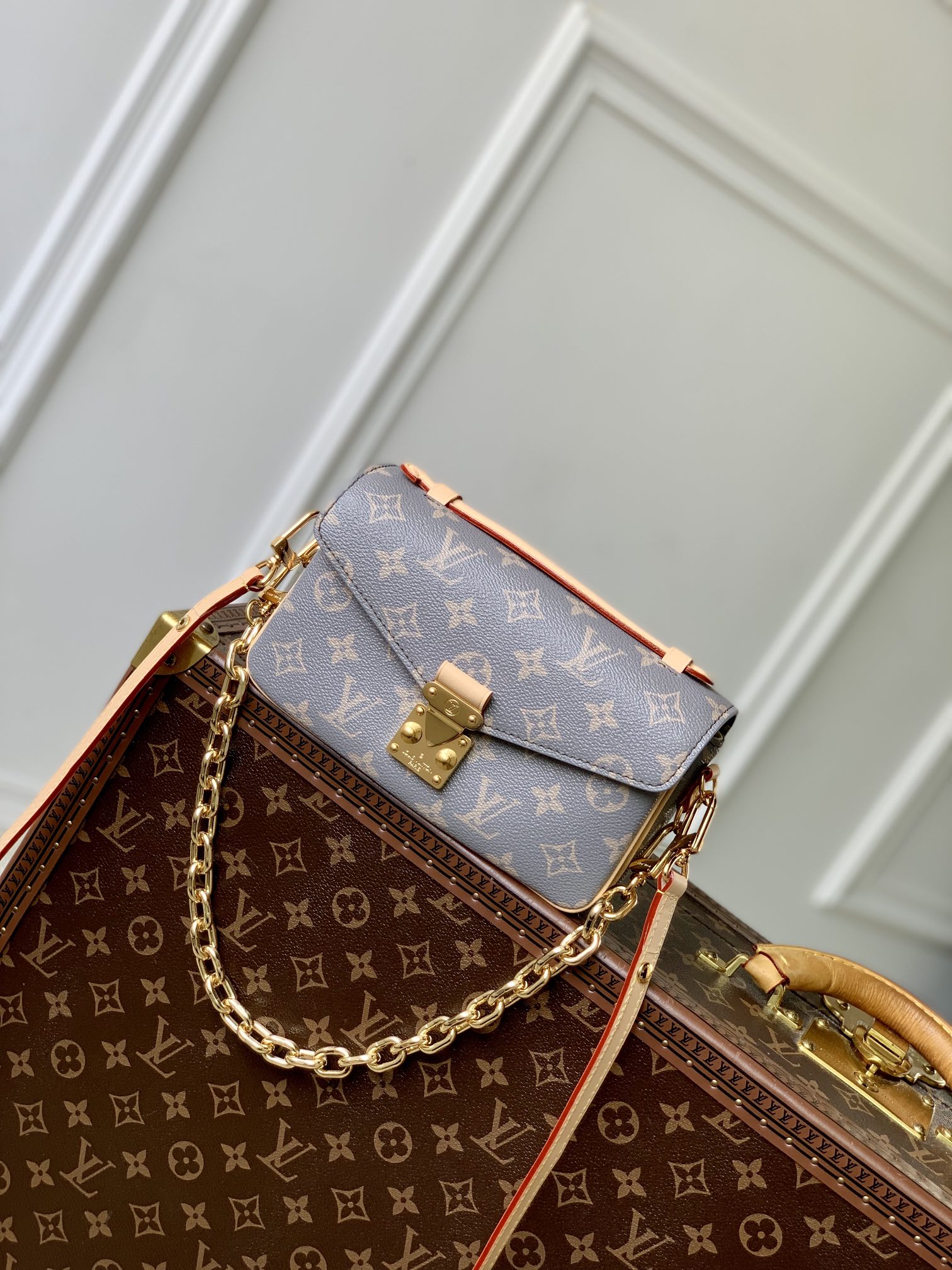 Louis Vuitton LV Pochette MeTis Tassen handtassen Monogram Canvas Koeienhuid Herfst/winter collectie