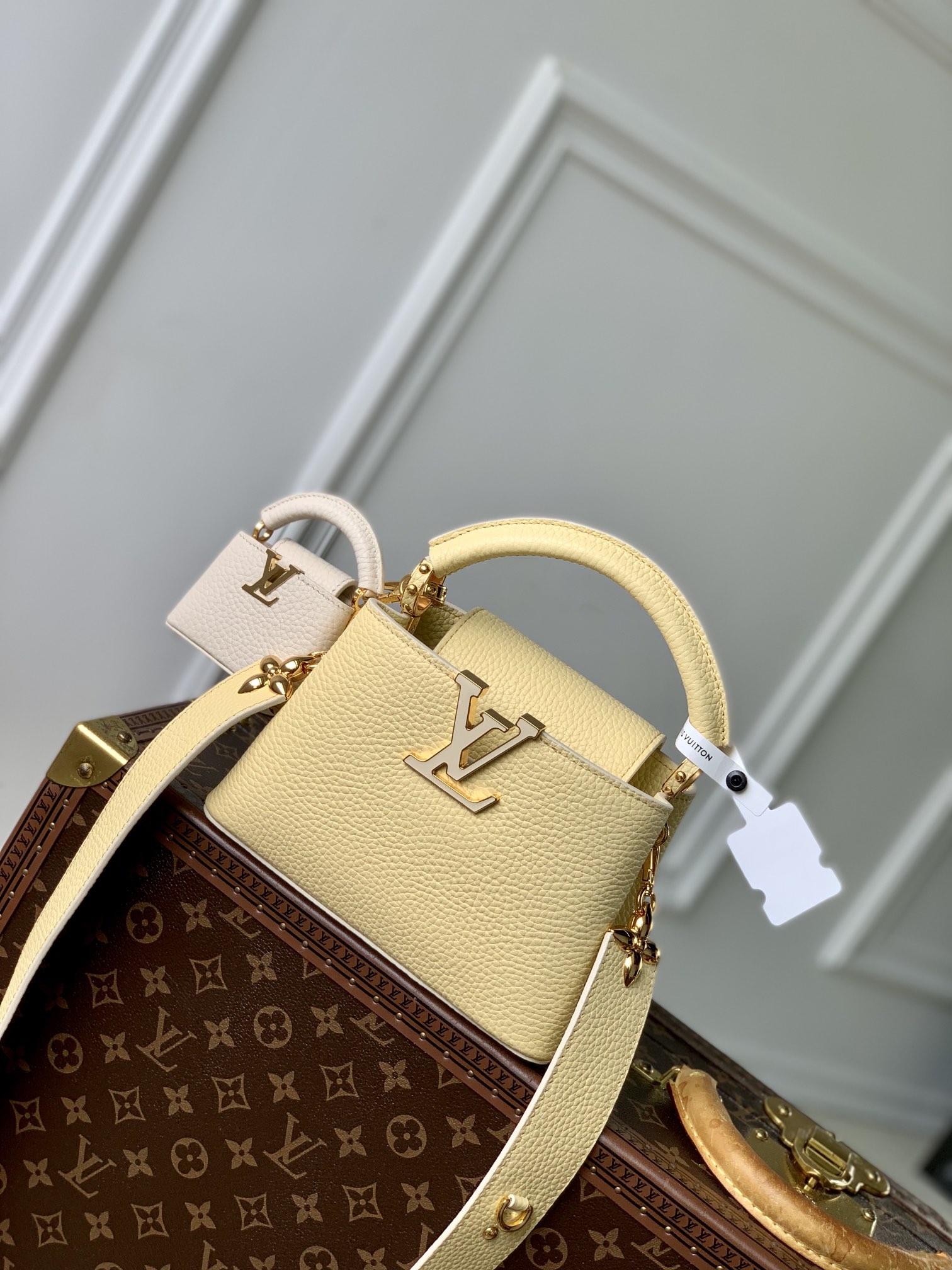 Louis Vuitton LV Capucines Tassen handtassen Geel Taurillon Mini