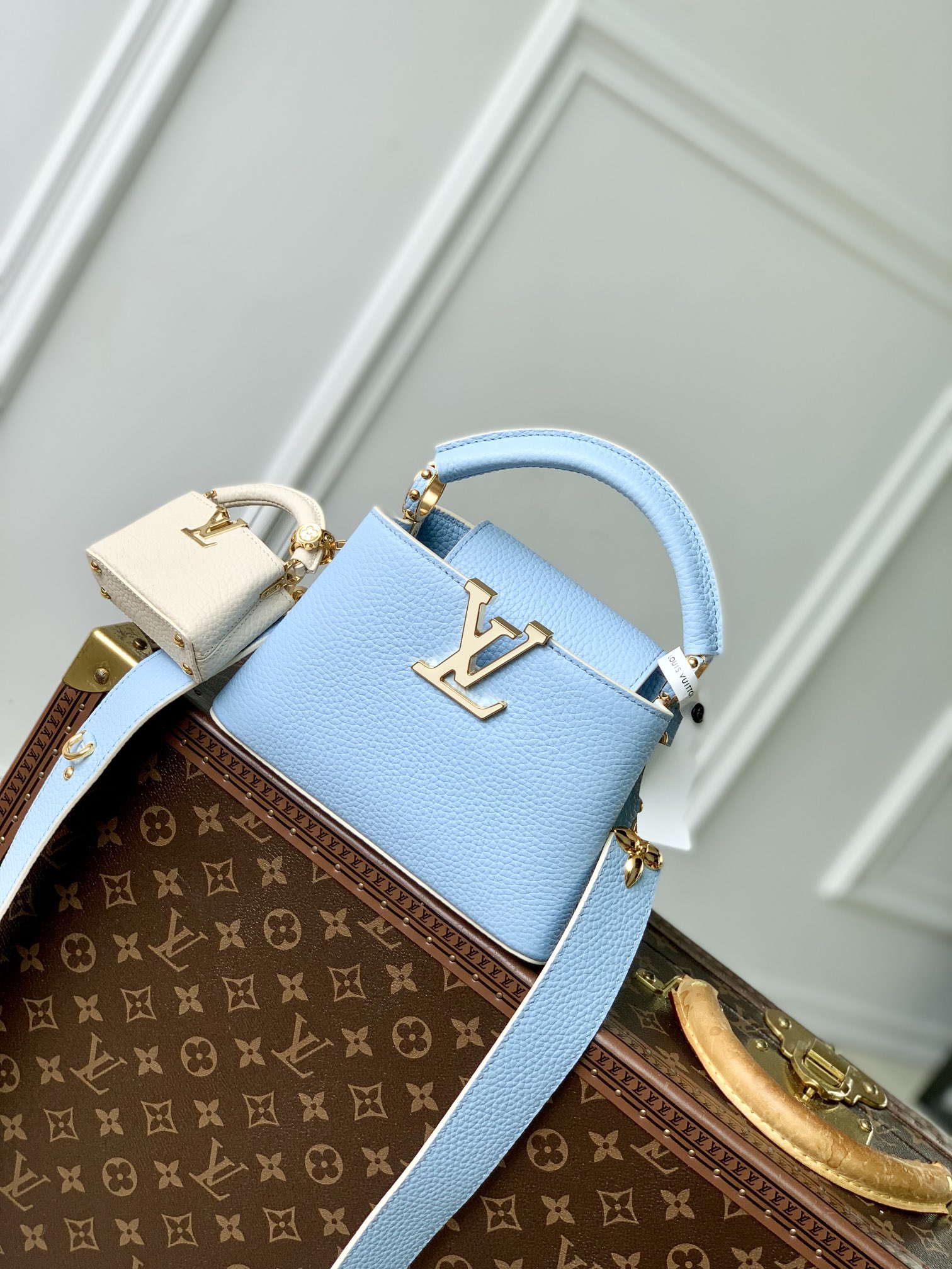 Louis Vuitton LV Capucines Tassen handtassen Blauw Taurillon Mini