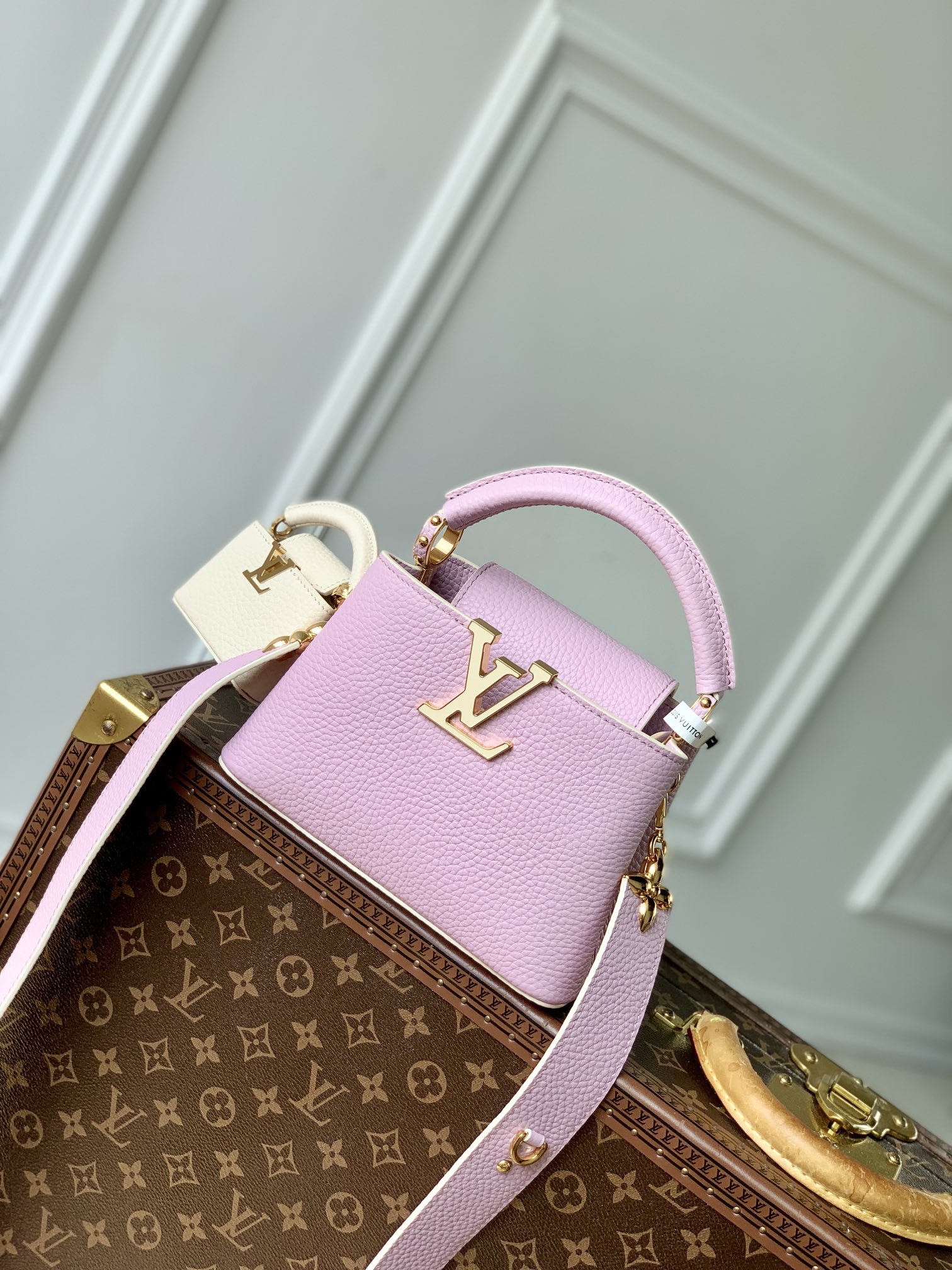 goedkope online beste ontwerper
 Louis Vuitton LV Capucines Tassen handtassen Roze Taurillon Mini