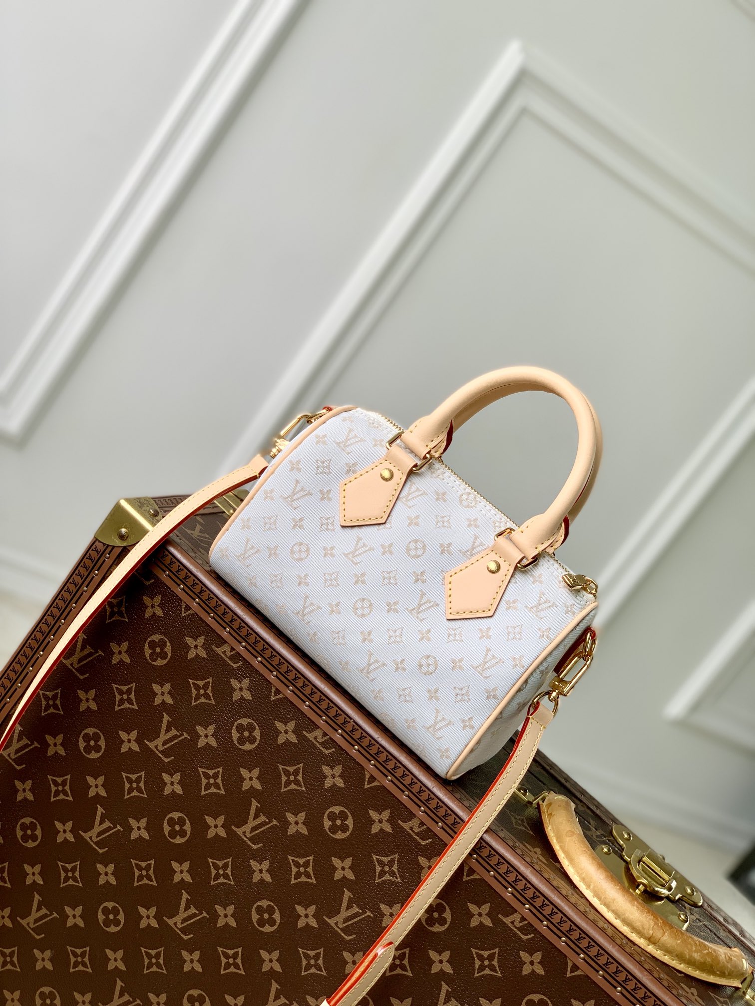 What 1:1 replica
 Louis Vuitton LV Speedy Bags Handbags Gold Cowhide Mini M12747