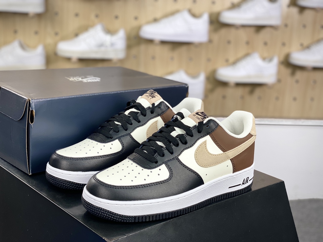 200 耐克Nike Air Force 1’07 Low”Black/White/Brown”空军一号板鞋“黑白棕黄”FB3355-200