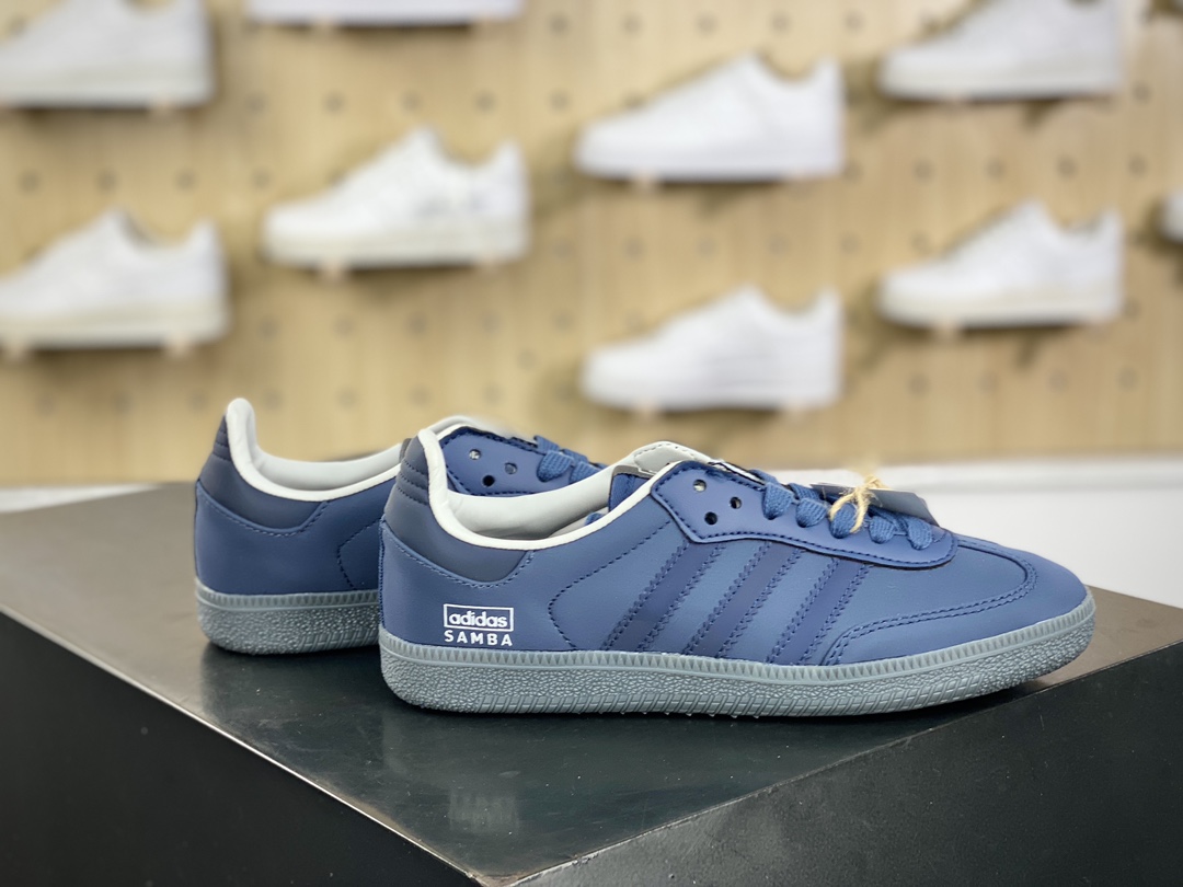 阿迪达斯/三叶草Adidas Originals Samba OG桑巴舞板鞋“尼龙海军蓝白”IG6169