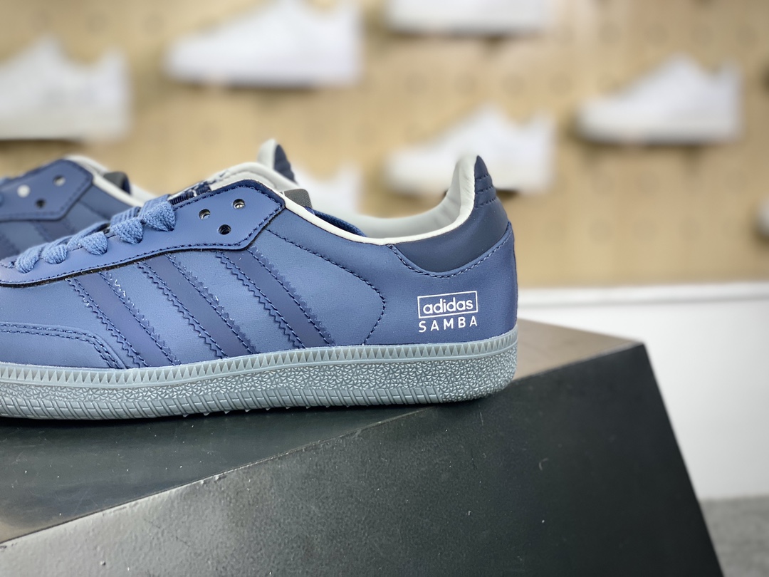 阿迪达斯/三叶草Adidas Originals Samba OG桑巴舞板鞋“尼龙海军蓝白”IG6169