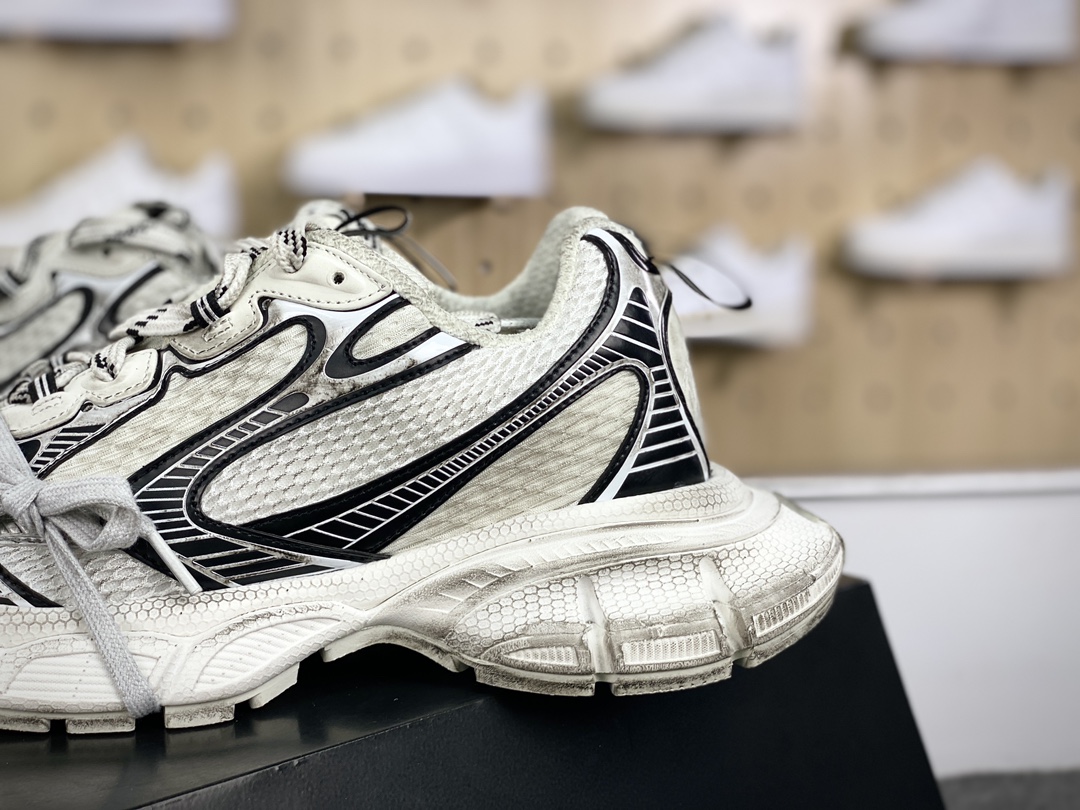 480 巴黎世家BALENCIAGA 3XL Sneakers 3+系列低帮慢跑鞋“网织白黑做旧”734734 W3XL4 9710