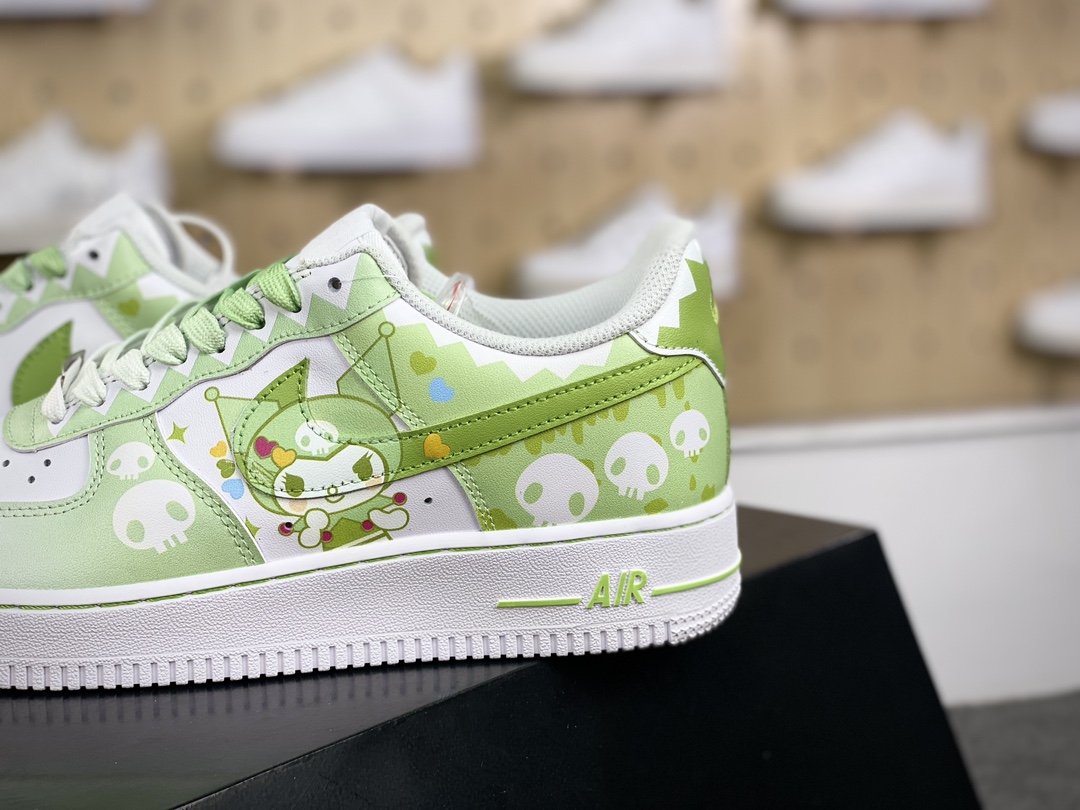 240 Nike Air Force 1’07 Low"Beige White/Apple Green Checkerboard"空军一号板鞋“皮革绿库洛米骷髅”CW2288-111