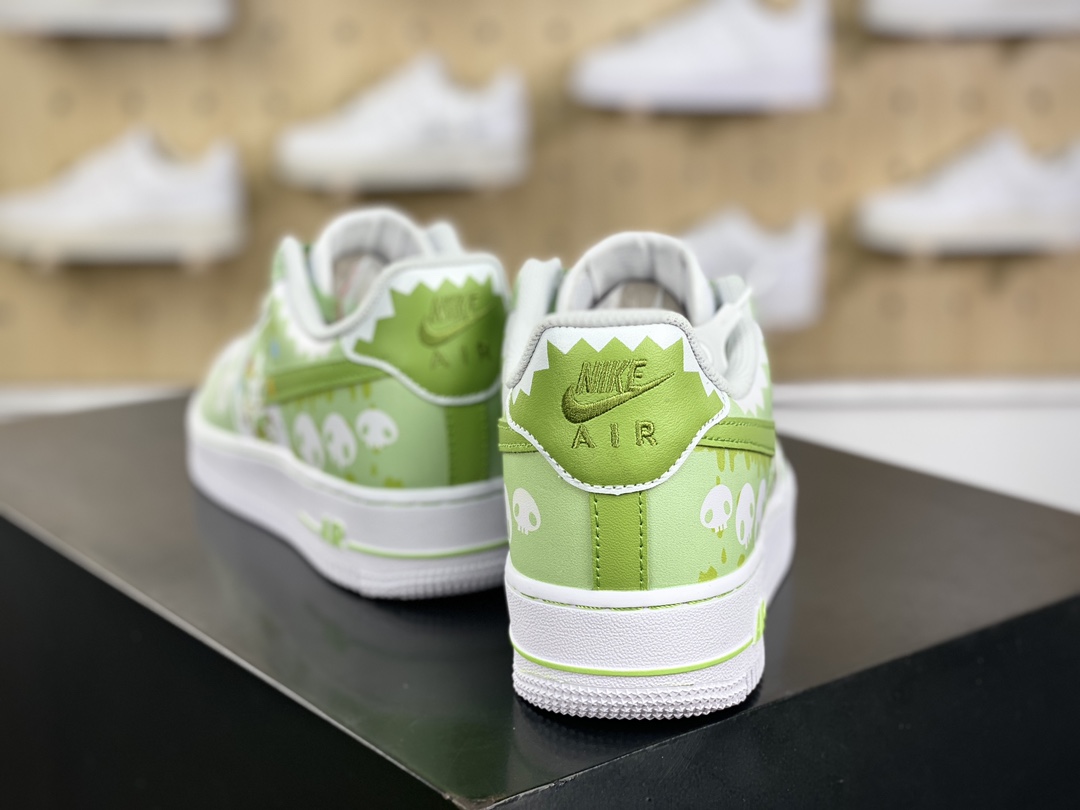 240 Nike Air Force 1’07 Low"Beige White/Apple Green Checkerboard"空军一号板鞋“皮革绿库洛米骷髅”CW2288-111