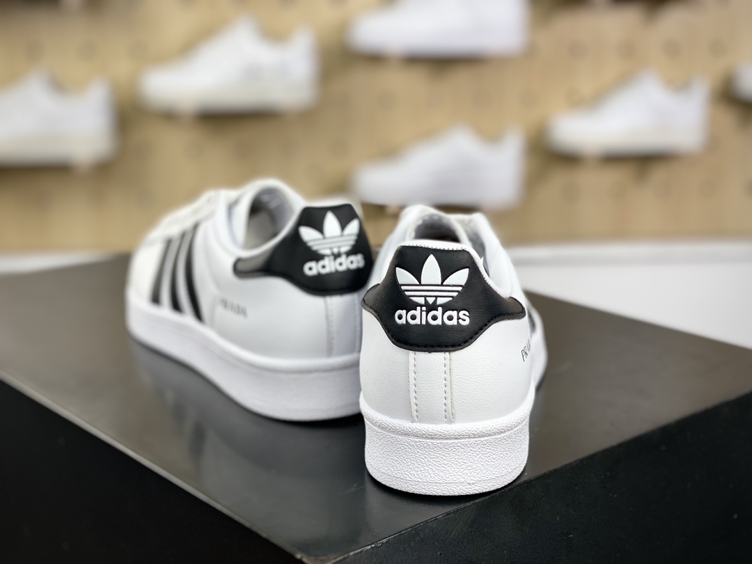 180 Prada x adidas Originals Superstar 80s"Core White/Core Black"贝壳头板鞋“皮革白黑三杠LOGO普拉达”FW6680