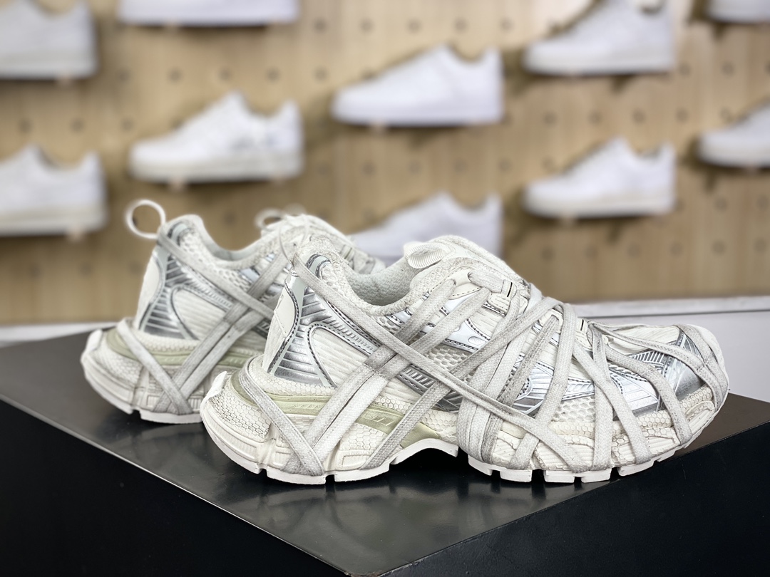 400 巴黎世家BALENCIAGA 3XL Sneakers 3+系列低帮慢跑鞋“网织白银做旧”734731 W3XL2 0101